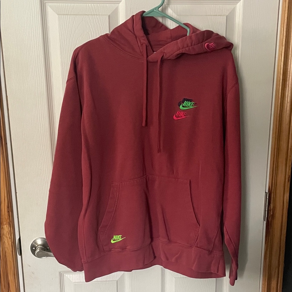 Nike Burgundy Hoodie with Accents